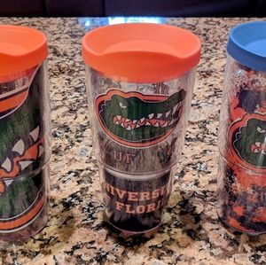 3 Tervis Florida Gators 24oz Tumblers with Lids